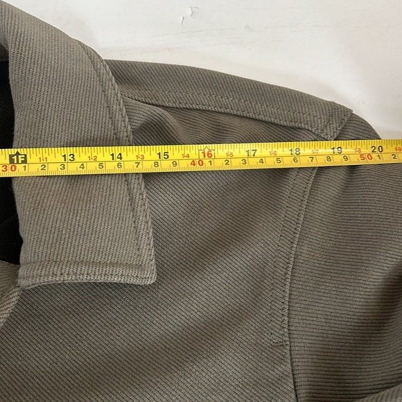 Zara olive soft pocket shirt relaxed fit lapel collar long sleeves button cuff - Picture 15 of 16